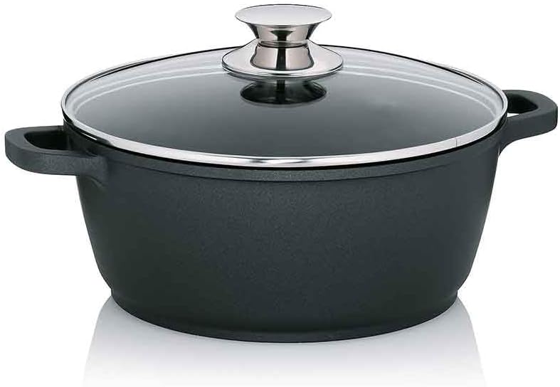Kela Fleischtopf Kerros 24cm aus Aluguss, Schwarz, 24 cm