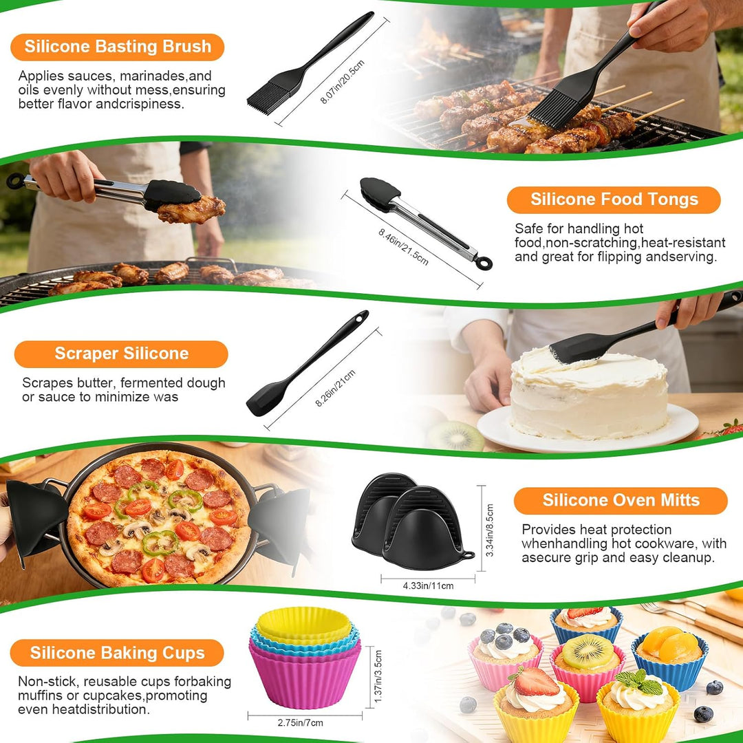 16-tlg Heissluftfritteuse Zubehör Airfryer Zubehör Set für Foodi Max Dual Zone AF400EU AF300EU 7,6L-