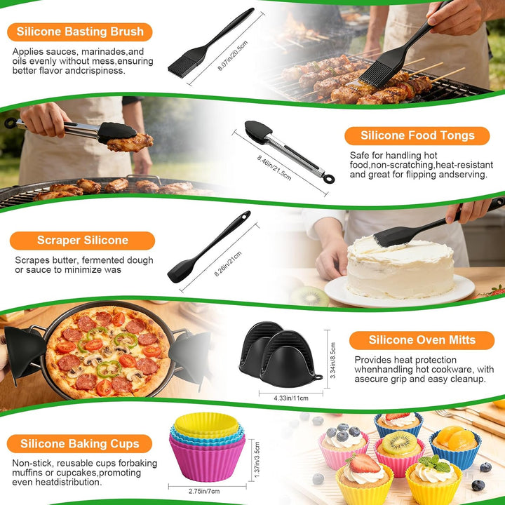 16-tlg Heissluftfritteuse Zubehör Airfryer Zubehör Set für Foodi Max Dual Zone AF400EU AF300EU 7,6L-