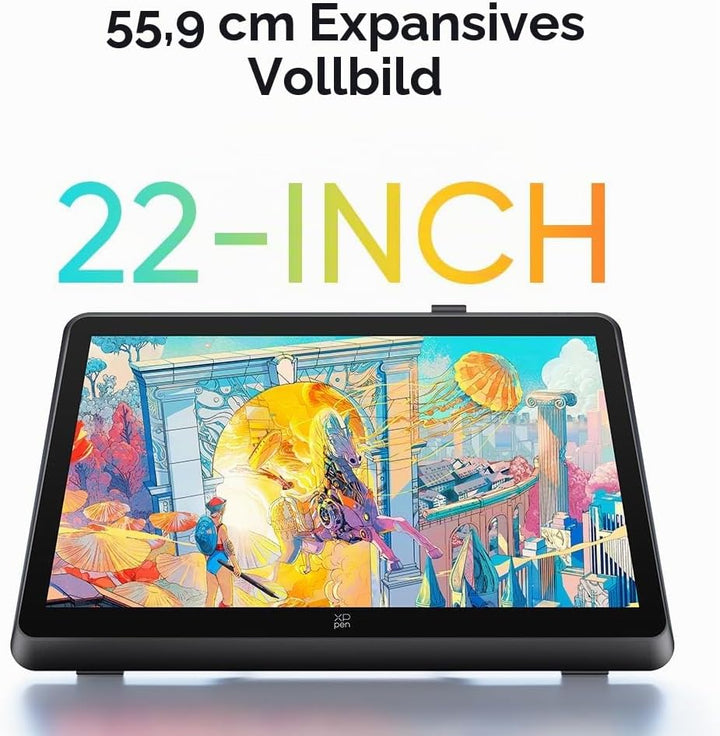 XPPEN Artist 22 Plus Grafiktablett mit Display 16K Druckstufen, Grafiktablett Digital Zeichnung FHD