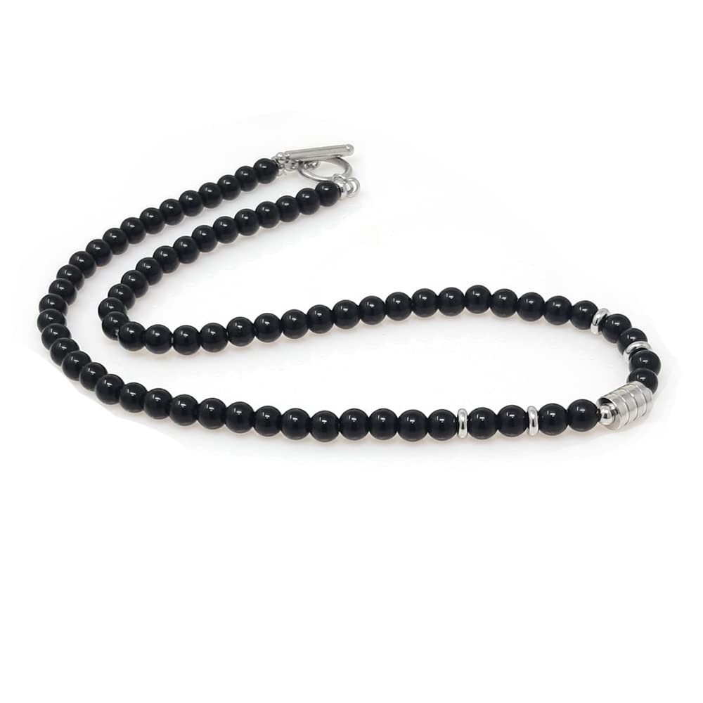Handgemachte Herren Tigerauge Onyx Perlenkette Kette Natürliche Edelsteine Heilung Kristallschmuck (