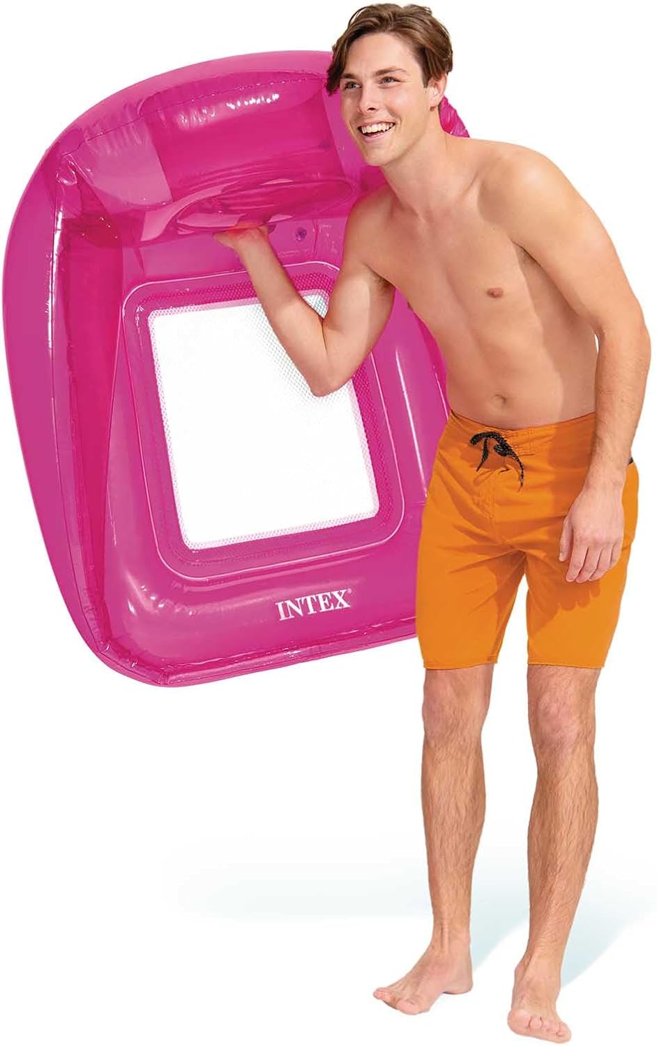 Intex 56802EU - Aufblasbarer Stuhl Transparent mit Netz, PVC, Mehrfarbig, 104x102 cm