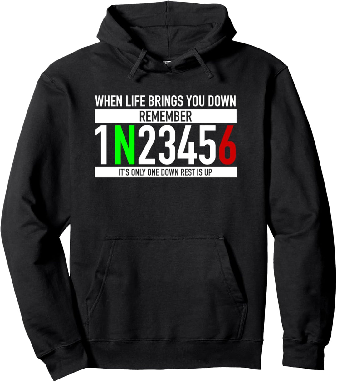 1N23456 Motorradgangschaltung Motorradfahrer Pullover Hoodie