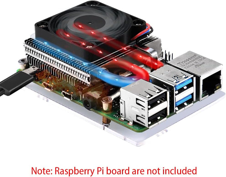 GeeekPi Raspberry Pi Kühlventilator, ultradünner ICE Tower Kühler, PWM Kühler mit Kühlkörper für Ras