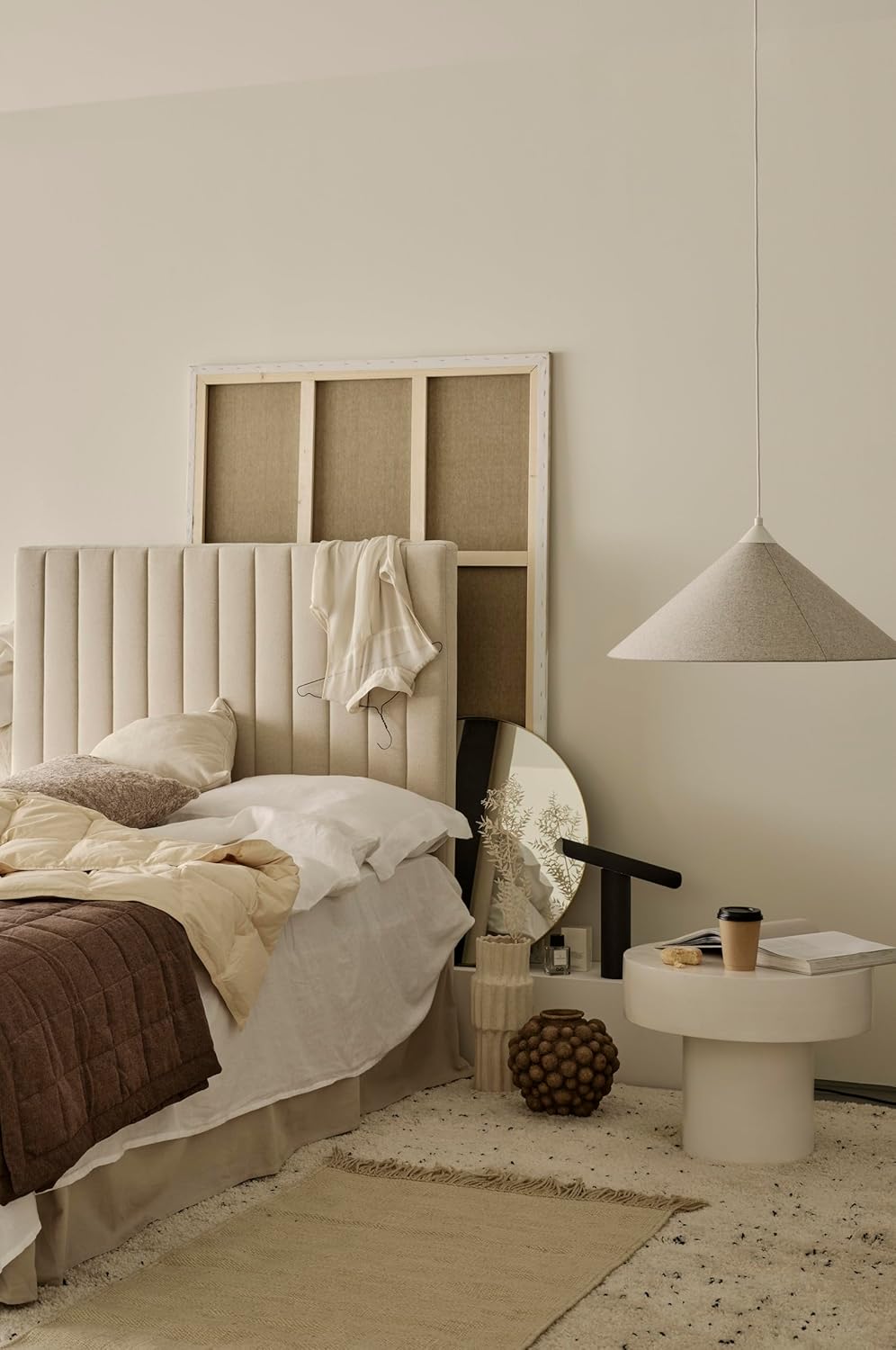 Jotex Colour Betthusse - 100% hochwertige Bio-Baumwolle Bettrock, Höhe 60 cm - Graubeige, 90 x 200 c