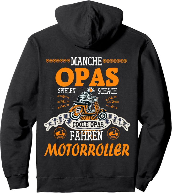 Manche Opas spielen Schach, coole Opas fahren Motorroller Pullover Hoodie