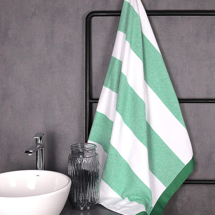 United Colours of Benefitton Strandtuch, 90 x 160 cm, 450 g/m², Frottee, 100% Baumwolle, Grün + Gelb