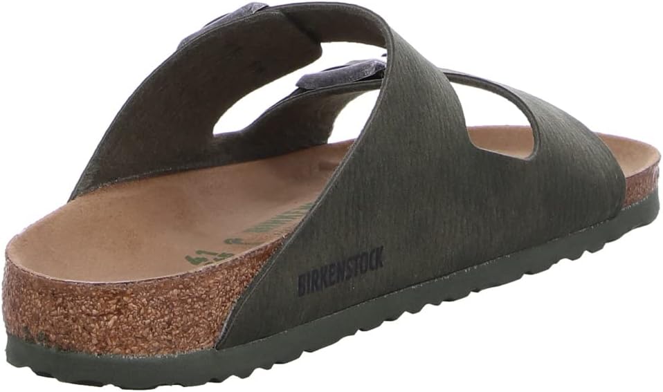 BIRKENSTOCK Arizona Vegan Herren Pantolette 41 EU Schmal Vert Olive, 41 EU Schmal Vert Olive
