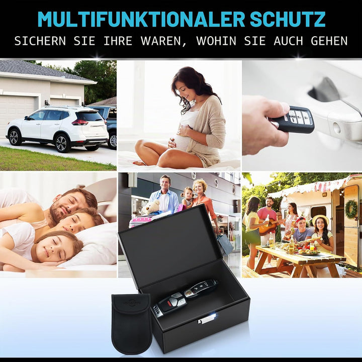Ironstripe Keyless Go Schutz Autoschlüssel Box, Extra Gross 19 x 12 x 9 cm Faraday Box, Diebstahlsch