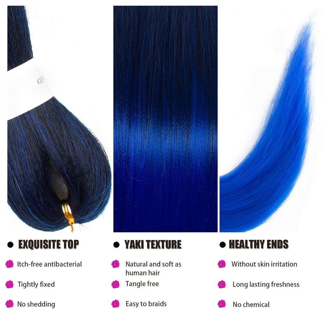 Pre-stretched Braiding Hair Professional Easy Crochet Braid Hair 26 Inch 8 Packs Hot Water Setting S