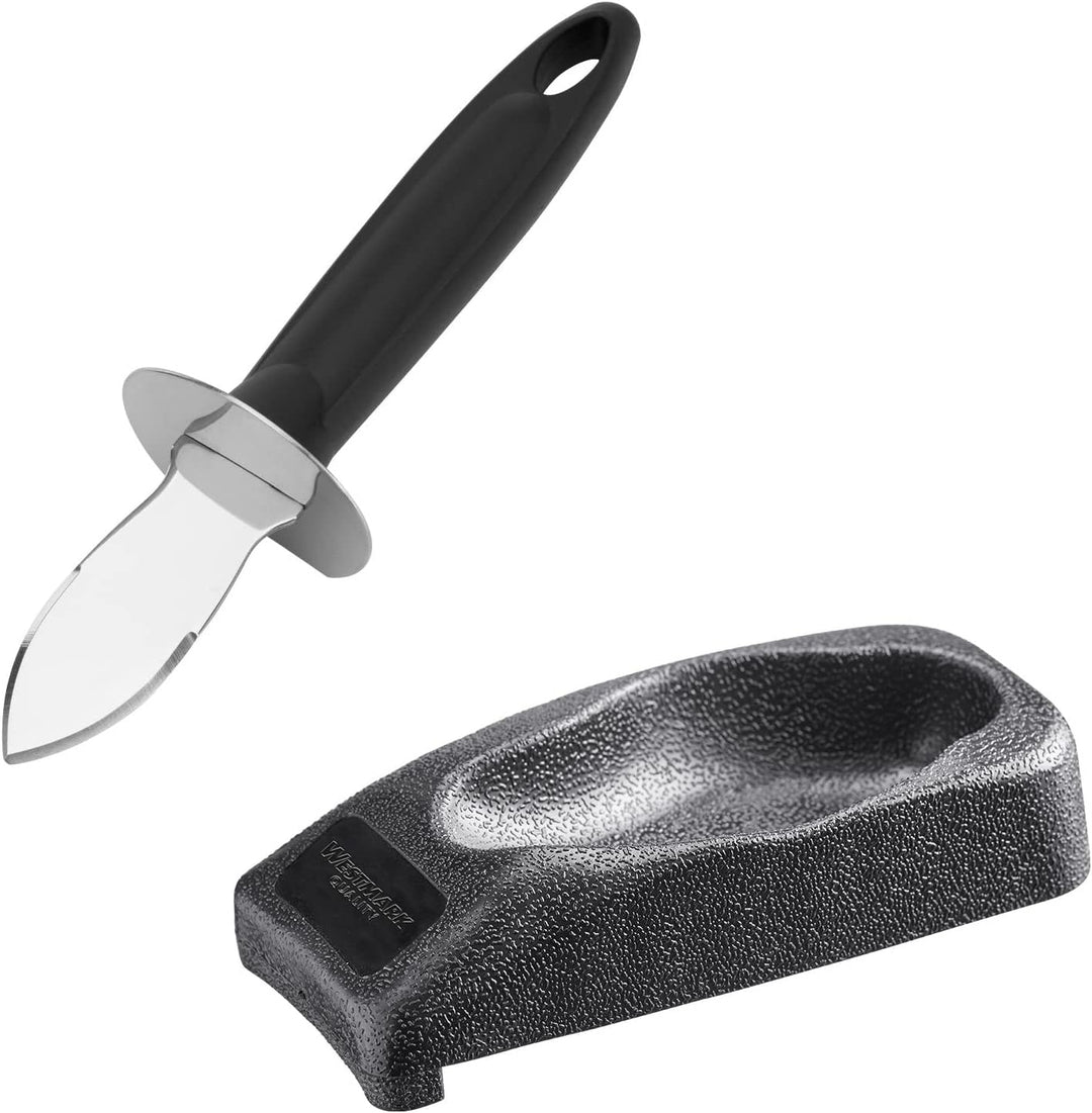 Westmark Austern-Set: 1 Austernbrecher, beidseitig geschliffene Klinge + 1 Austernhalter mit Anlegek
