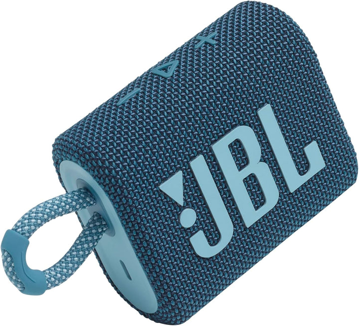 JBL GO 3 kleine Bluetooth Box in Blau – Wasserfester, tragbarer Lautsprecher für unterwegs – Bis zu