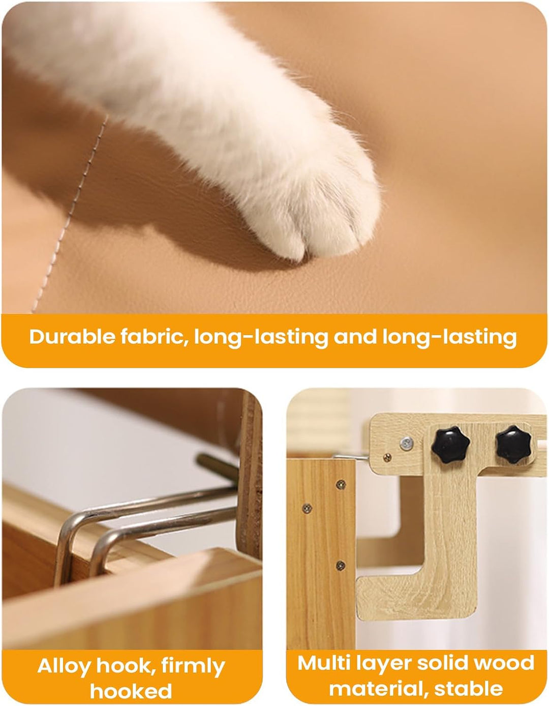 Fensterbett für Katzen,Schwebendes Hängesitz Indoor Möbel - Fensterbank-Bett mit Hängefunktion | Für