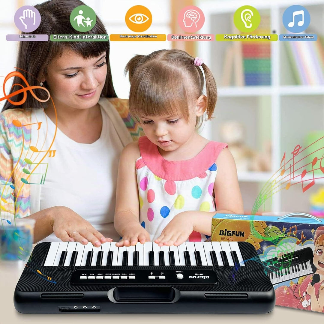 Klavier Keyboard Kinder,37 Tasten Klavier für Kinder Musikalisches Klavier mit Mikrofon Tragbares Le