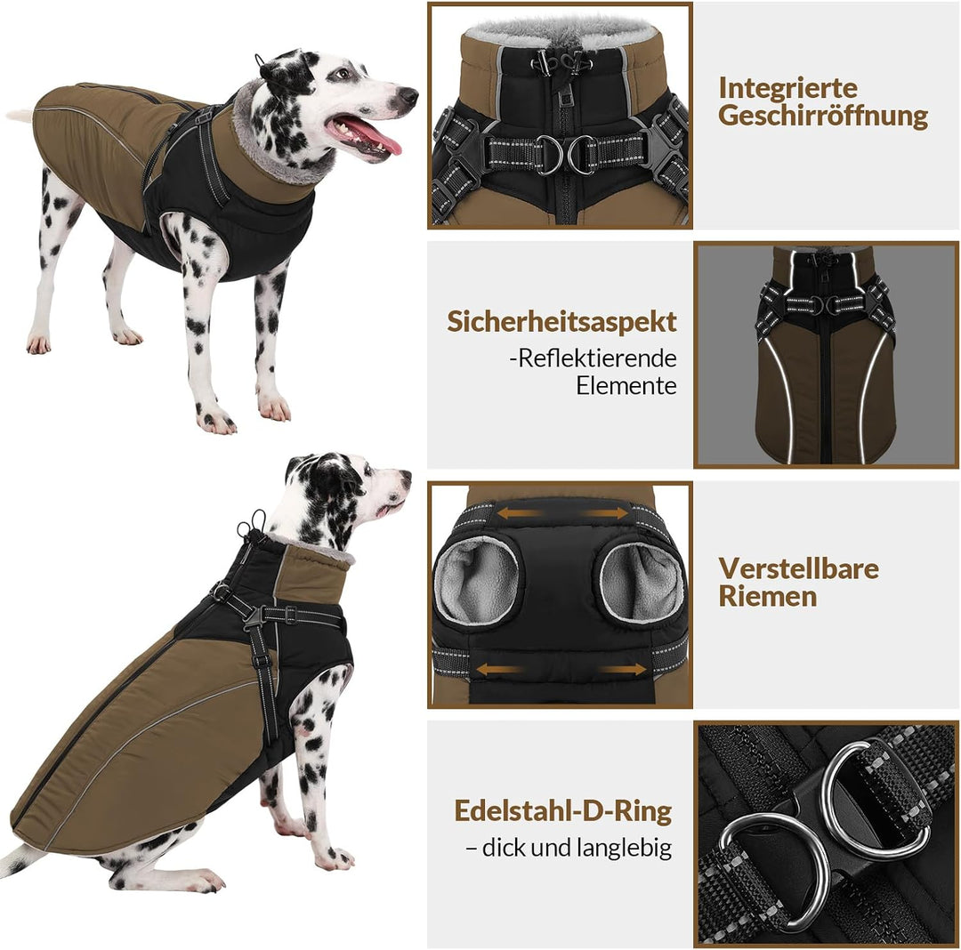 Hundemantel Winter Warm Hunde Jacke kleine Hunde,Leichte Wattierung, Wasserabweisend, Reflektierend