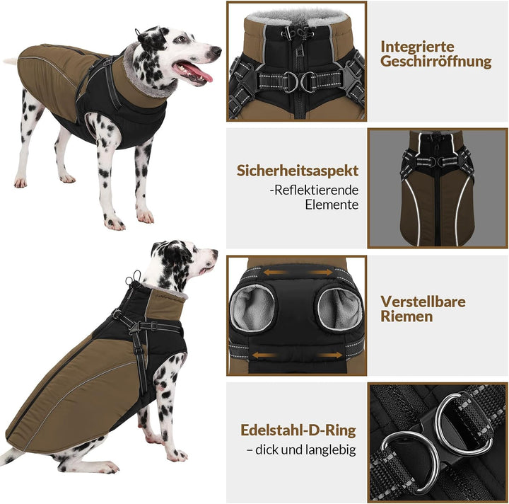 Hundemantel Winter Warm Hunde Jacke kleine Hunde,Leichte Wattierung, Wasserabweisend, Reflektierend