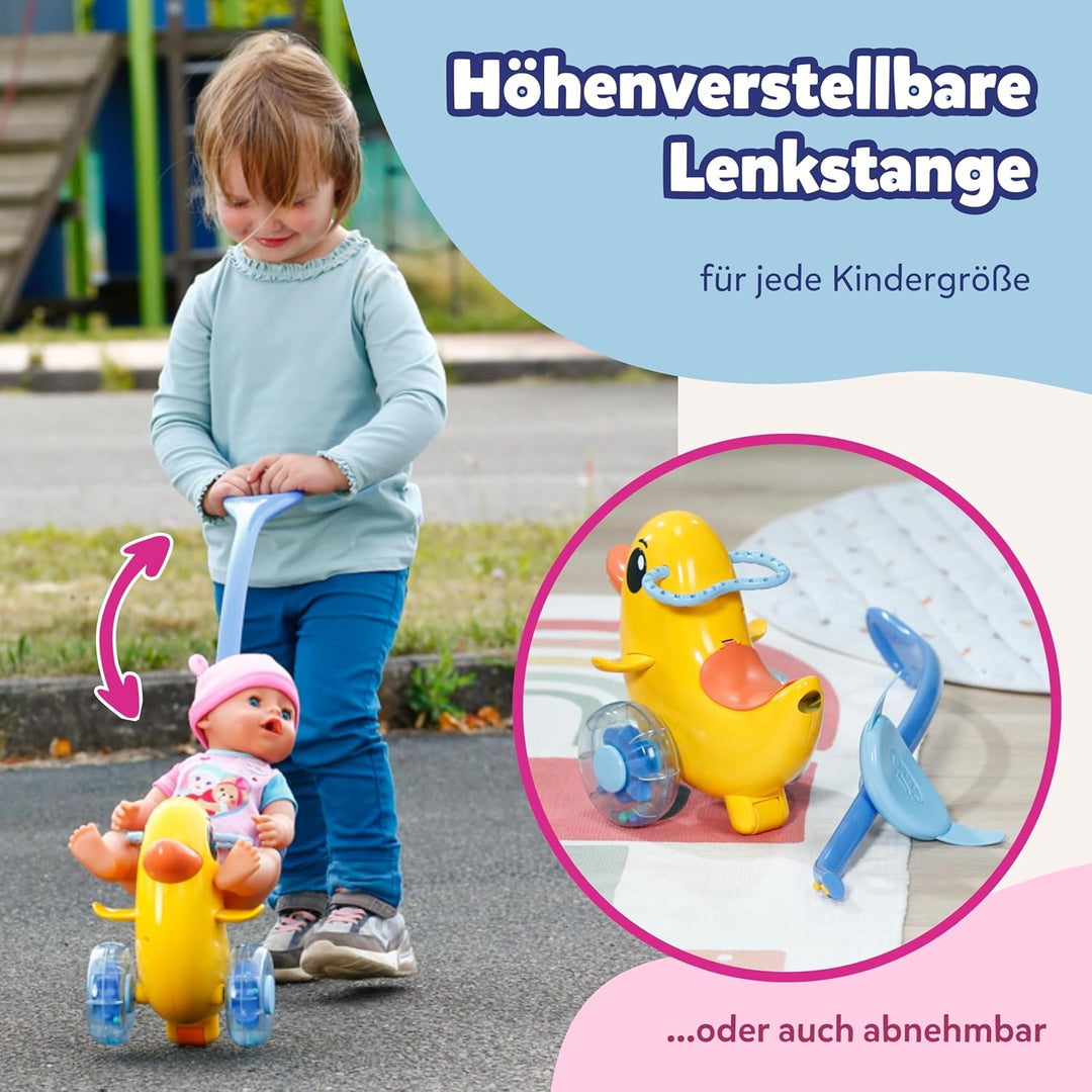 BABY born Schiebe-Berta - Mit Lenkstange & funktionsfähigen Rädern - Für 36 cm & 43 cm Puppen - Hoch