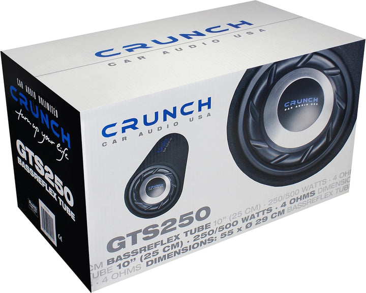 Crunch GTS250 | 25 cm (10") Single-Bassreflex-Tube für das Auto mit 500W max Car Audio Unlimited
