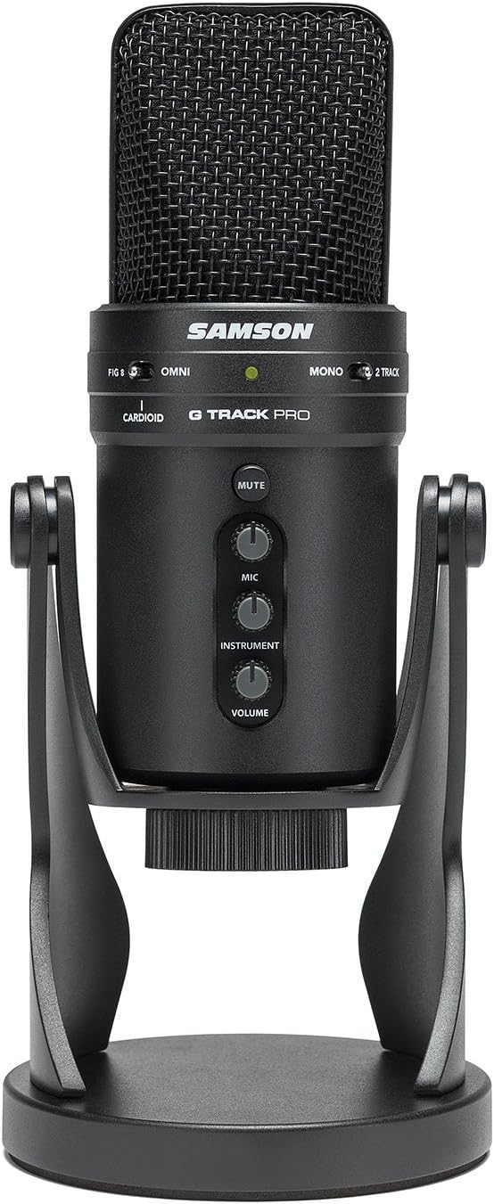 Samson G-Track Pro - Professional USB Microphone with Audio Interface - Black Desktop USB-Mikrofon,