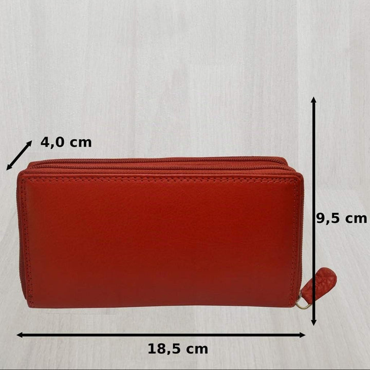 flevado XL Portemonnaie Grosse Damen Wild Leder Geldbörse mit viel Stauraum und Platz für 29 Karten