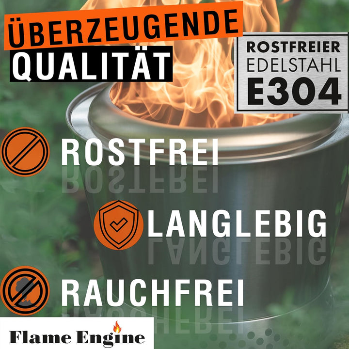 Feuerschale rauchfrei - DM 50 cm Edelstahl Grill Feuerschalen für den Garten - Feuertonne Feuerschal