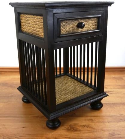 livasia Rattanschränkchen mit Schublade, Nachttisch, Beistellschrank, Badezimmerschränkchen(Nr.40)