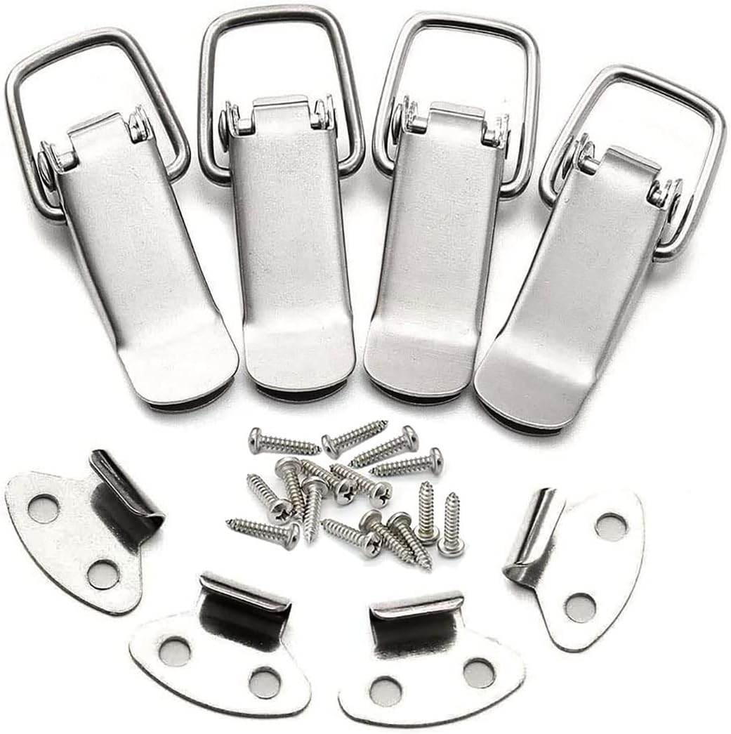 4PCS Edelstahl Spannverschluss mit Schrauben, kistenverschluss Hebelverschluss Federknebelverschluss