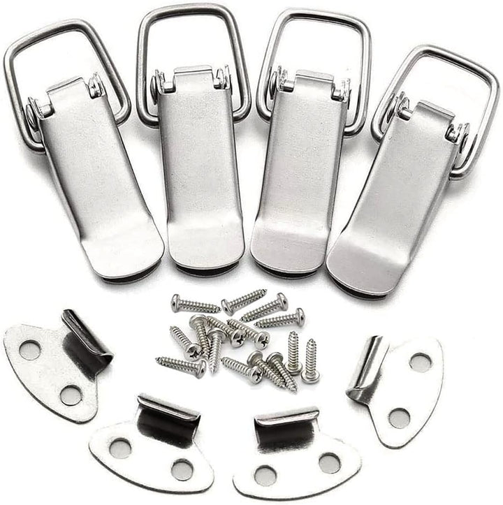 4PCS Edelstahl Spannverschluss mit Schrauben, kistenverschluss Hebelverschluss Federknebelverschluss