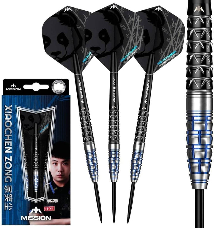 Mission Darts Xiaochen Zong The Panda Man | Dart-Set mit Premium 95% Tungsten Barrel und Stahlspitze