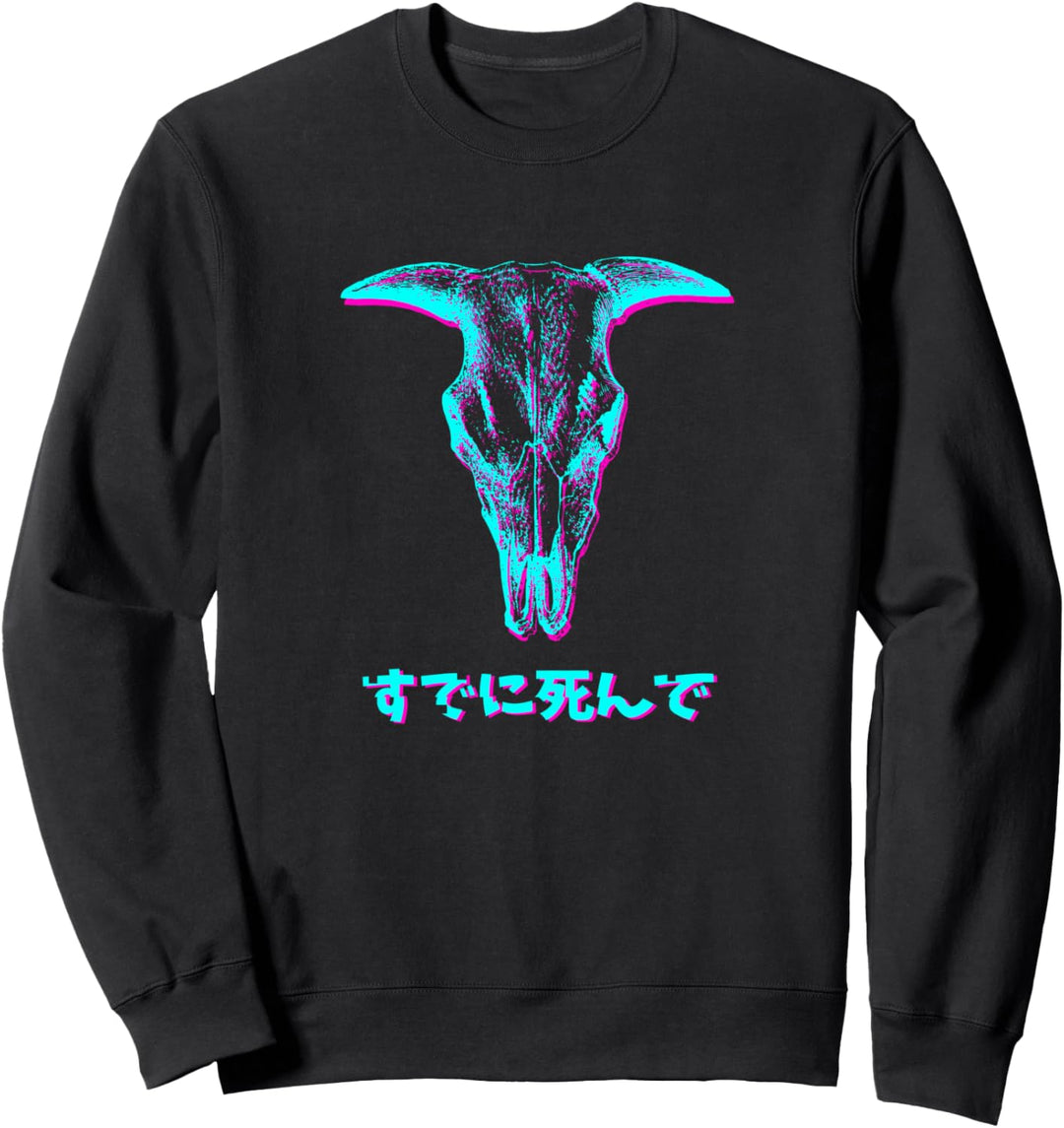 Vaporwave Aesthetic Fashion Bullen Schädel Geschenk Sweatshirt