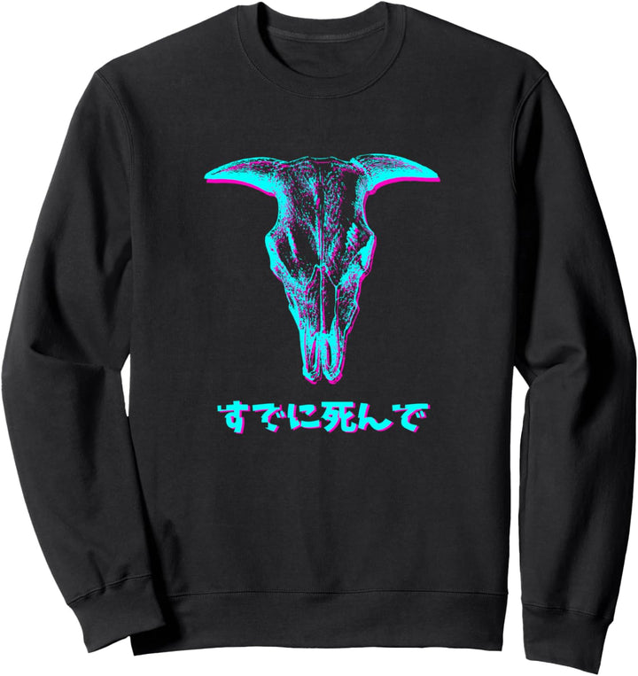 Vaporwave Aesthetic Fashion Bullen Schädel Geschenk Sweatshirt