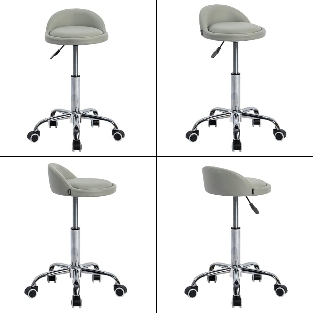 Mingone Rollhocker Praxishocker mit Rollen Bürohocker Höhenverstellbar Drehhocker 360° Arbeitshocker