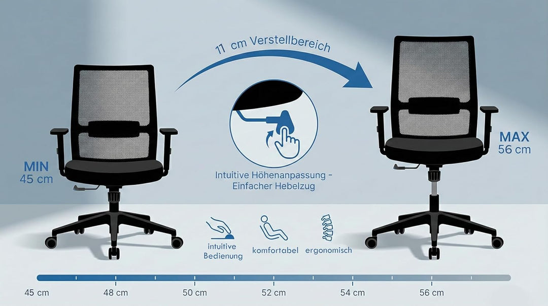 Start, Bürostuhl, für Home-Office &amp; Unternehmen, mit vielen ergonomischen Funktionen, ergonomisch &amp;