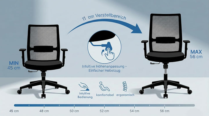 Start, Bürostuhl, für Home-Office &amp; Unternehmen, mit vielen ergonomischen Funktionen, ergonomisch &amp;