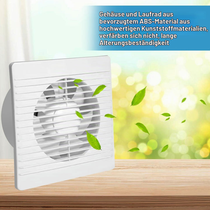 Nizirioo Badlüfter Ø 100mm Wandventilator Lüfter: Badezimmer Lüfter Abluftventilator mit Kabel, Wand
