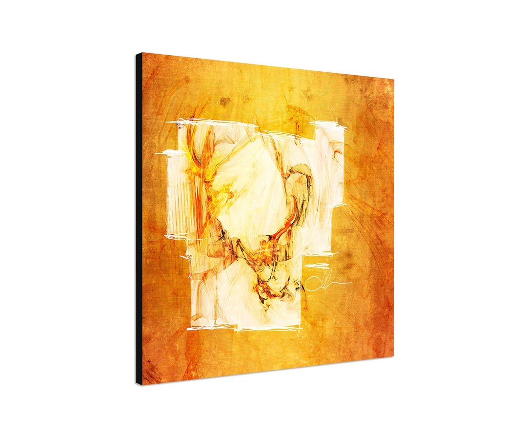 Paul Sinus Art Abstraktes Bild auf Leinwand weiss orange- braun rot Abstrakt110- dekorativer Einteil