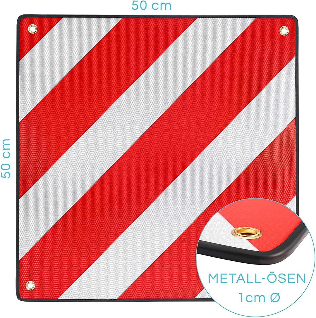PLANGER® - Warntafel Italien (50 x 50 cm) + Spanner - Reflektierendes Warnschild rot weiss für Heckt