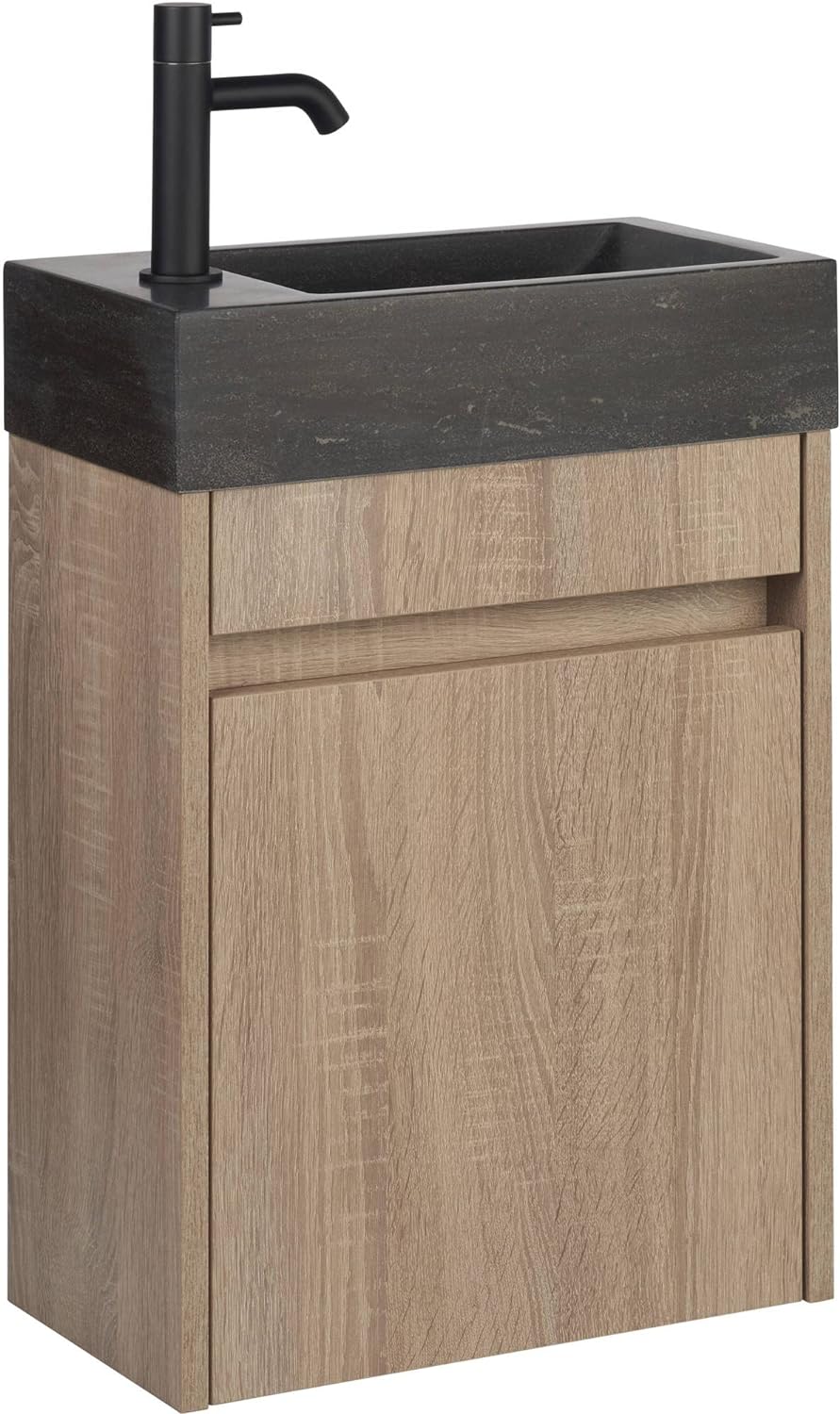 Saqu Nature Collection Naturstein-Waschbecken Links 40x22x10cm