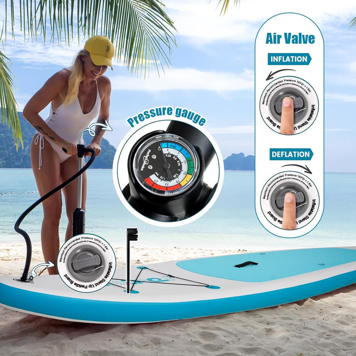 FunWater Aufblasbares Stand Up Paddle Board 10'–11'SUP Set mit Paddel & Pumpe, rutschfestes Eva-Deck