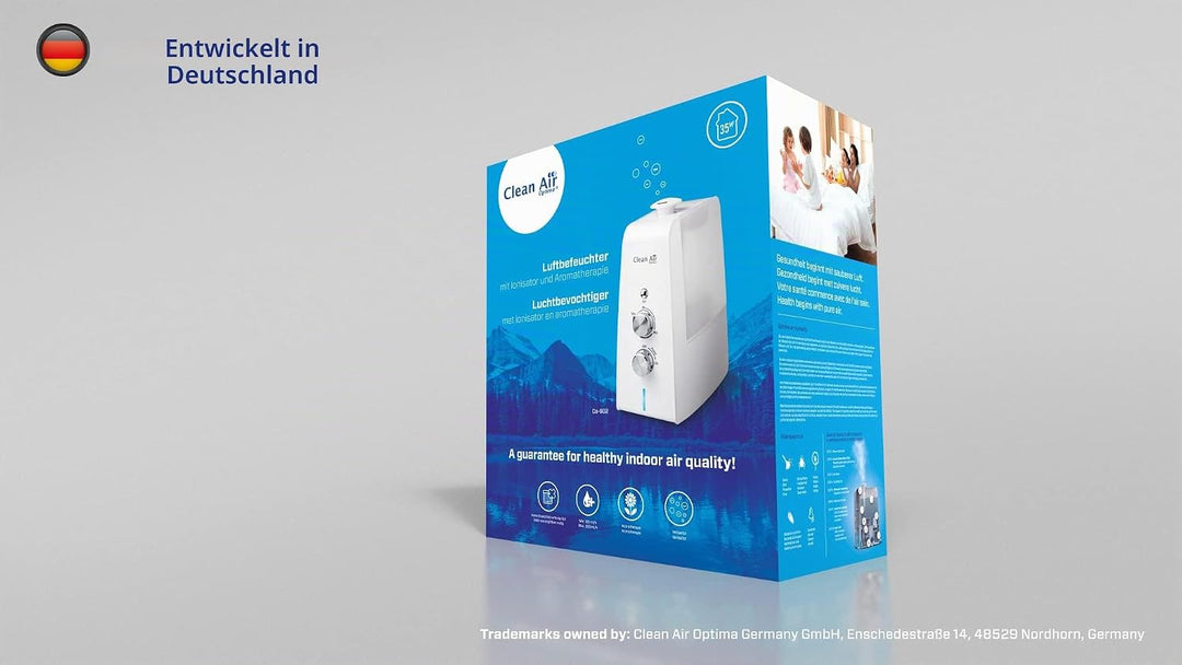 Clean Air Optima CA-602 - Luftbefeuchter mit Ionisator und Aromazerstäube - Stufenlos regulierbare G