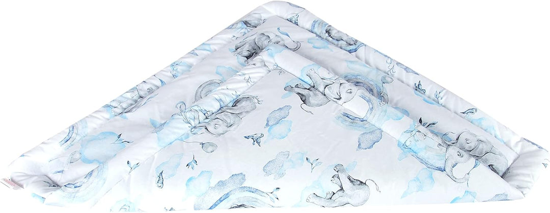 Babylux Einschlagdecke BABYHÖRNCHEN 75 x 75 cm Baby Neugeborene Erstausstattung (126. Elefanten Blau