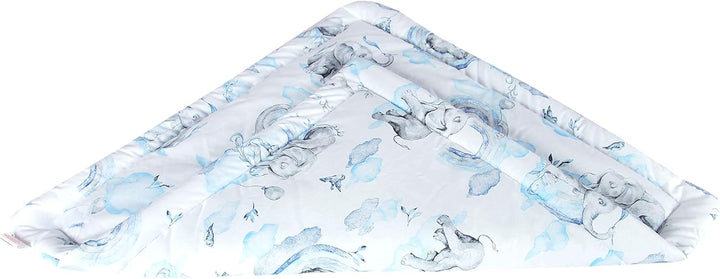 Babylux Einschlagdecke BABYHÖRNCHEN 75 x 75 cm Baby Neugeborene Erstausstattung (126. Elefanten Blau