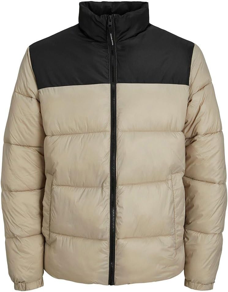 JACK & JONES Herren Jjetoby Puffer Collar Sn Pufferjacke XL Jet Black, XL Jet Black