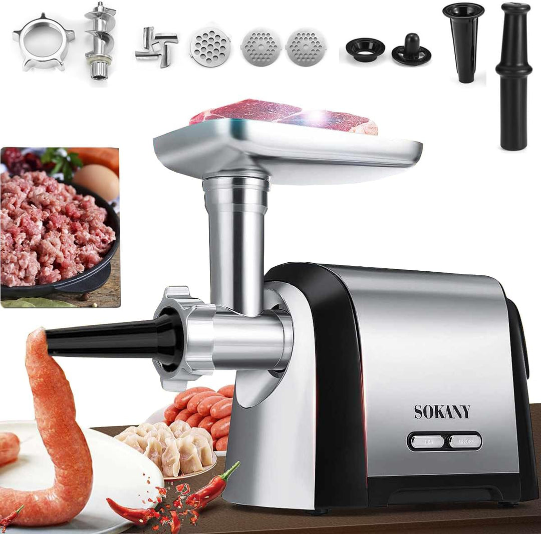 SOKANY SK-088 Fleischwolf Elektrisch Fleischmaschine 3200W, 3-IN-1 Multi Küchenmaschine Wurstfüller