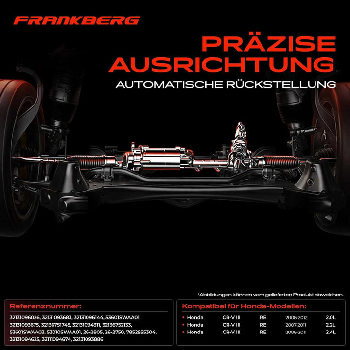 Frankberg Lenkgetriebe Servolenkgetriebe Hydraulisch für Linkslenker Kompatibel mit CR-V III RE 2.0L