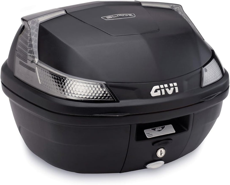 Givi B37NT Blade Tech Monolock Topcase mit Platte, Schwarz 37L Schwarz, 37L Schwarz