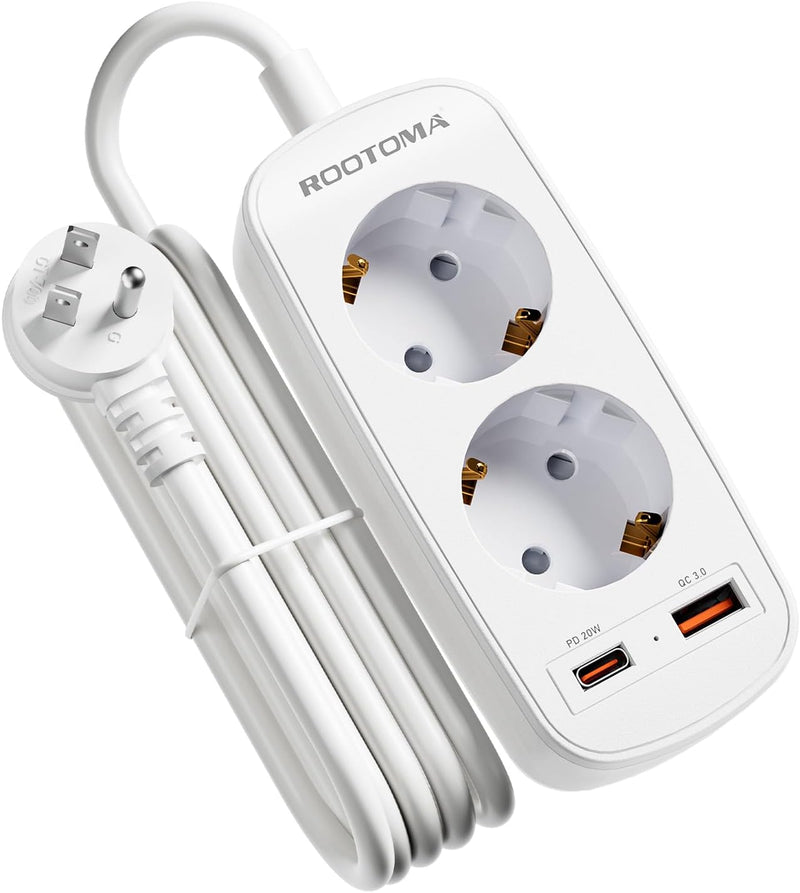 USA Adapter Steckdose, Reiseadapter mit PD20W USB Schnellladung, Deutsch zu US Adapter Steckdose 2-F