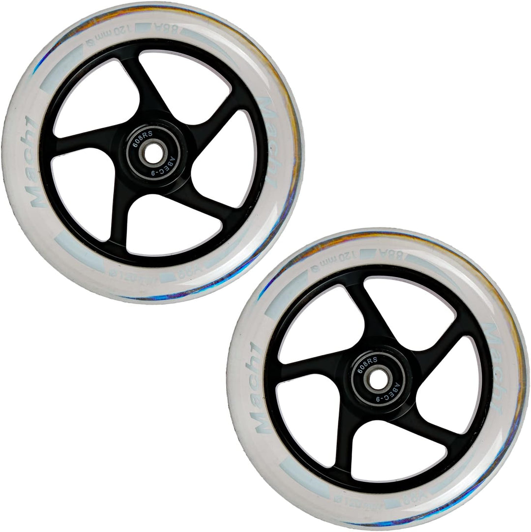 2 Stück 120x24mm Mach1 Stuntscooter Alu aluminium Rollen-Set inklusive Kugellager + Spacer - Cityrol
