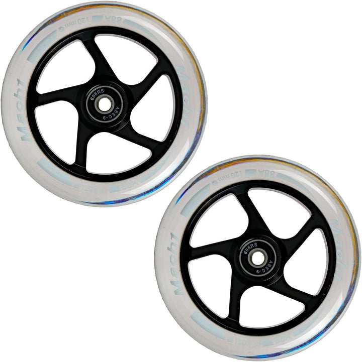 2 Stück 120x24mm Mach1 Stuntscooter Alu aluminium Rollen-Set inklusive Kugellager + Spacer - Cityrol