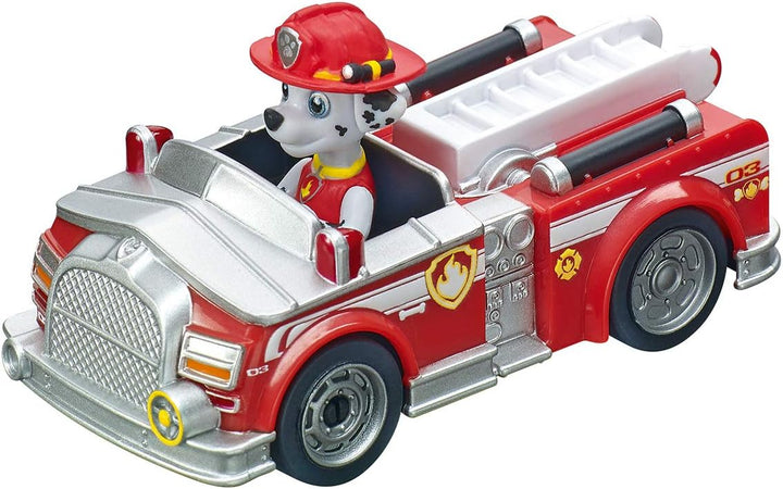 Carrera First PAW Patrol, Race 'N' Rescue – 3,5 Meter Lange Bahn mit Licht-, Sound- & Musikeffekten,